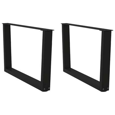 Eettafelpoten 2 st V-vormig 70x(42-43,3) cm staal zwart