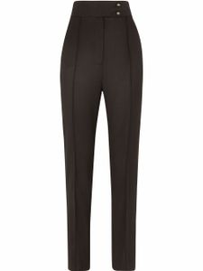 Dolce & Gabbana pantalon en laine à taille haute - Noir