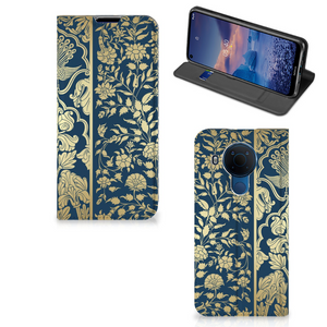 Nokia 5.4 Smart Cover Beige Flowers