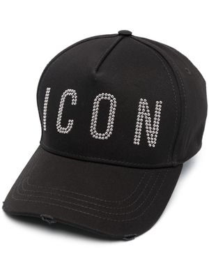 DSQUARED2 casquette en coton à logo clouté - Noir