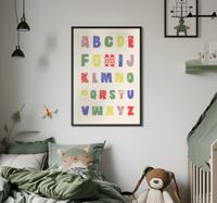 Kleurrijk alfabet kinderkamer poster