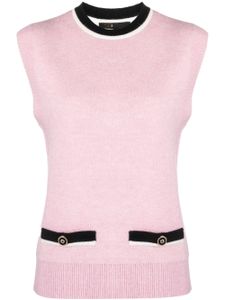 Maje Clover-detail sleeveless jumper - Rose