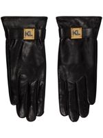 Karl Lagerfeld gants à plaque logo - Noir - thumbnail