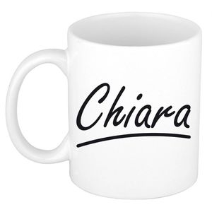 Chiara voornaam kado beker / mok sierlijke letters - gepersonaliseerde mok met naam - Naam mokken