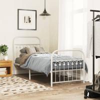 Bedframe met hoofd- en voeteneinde metaal wit 80x200 cm