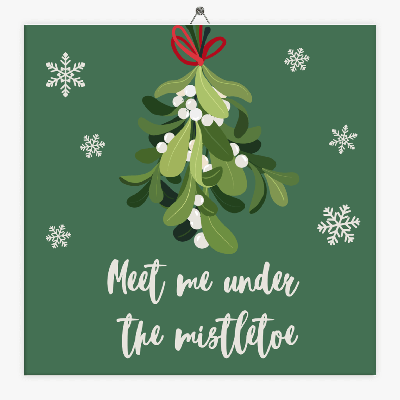 Tekst tegeltje Kerst mistletoe