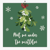 Tekst tegeltje Kerst mistletoe