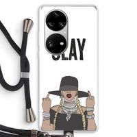 Slay All Day: Huawei P50 Pro Transparant Hoesje met koord