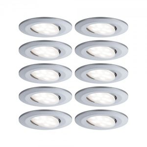 Paulmann LED-inbouwlamp voor badkamer Set van 10 stuks 60 W Chroom (mat)