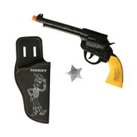 Verkleed speelgoed Cowboys pistool met holster - set - kinderen - kunststof - thumbnail