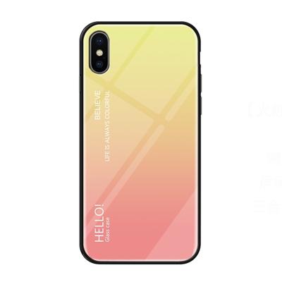 Gradiënt kleur glas Case voor iPhone XS Max (geel)
