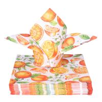 Tafel diner servetten - Fruit Sinaasappels thema - 40x stuks - 33 x 33 cm