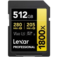 Lexar Pro Gold 512GB SDXC V60 UHS-II - R280/W205 MB/s