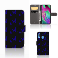 Samsung Galaxy A40 Telefoon Hoesje Vlinder Patroon - thumbnail