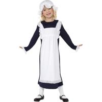 Dienstmeid kostuum - kinderen - ouderwets - boerin - weeskind - carnaval - compleet set