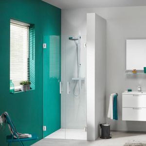 Nisdeur by Sealskin &apos;I AM&apos; 90x200 cm Pendeldeuren Chroom/Zilver Helder Glas Antikalk