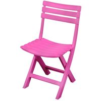 Klapstoel voor buiten/binnen - roze - 41 x 79 cm - stevig kunststof - Bijzet stoelen