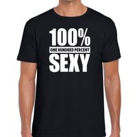 100 procent sexy tekst t-shirt zwart voor heren - thumbnail