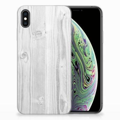 Apple iPhone Xs Max | Bumper Hoesje | White Wood