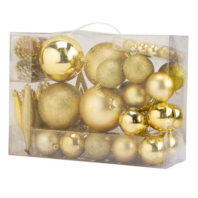 Cosy & Trendy Kerstballen - 53-delig - goud - ornamenten en piek - kerstversiering