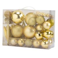 Cosy & Trendy Kerstballen - 53-delig - goud - ornamenten en piek - kerstversiering