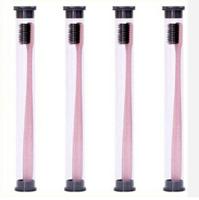 4 stuks/set tarwestro tandenborstel Soft-Bristle tandenborstel bamboe houtskool hoofd 18cm PVC behuizing draagbare verpakking reizen tandenborstel (ro