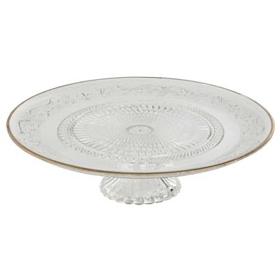 Eetbord Home ESPRIT Transparant Gouden Kristal 33 x 33 x 9,4 cm