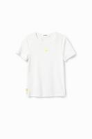 Basic T-shirt met hart - WHITE - XS