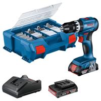 Bosch Professional GSR 18V-45 Accu schroefboormachine 18V 2.0Ah + 82-delige accessoireset - 06019K3306