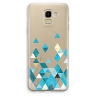 Gekleurde driehoekjes blauw: Samsung Galaxy J6 (2018) Transparant Hoesje