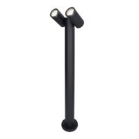 Aspen Dubbel LED sokkellamp - 60cm - 2x 4 Watt 345 Lumen - Kantelbaar - IP64 Waterdicht - 6500K - Padverlichting - Zwart - Staande buitenlamp