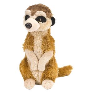 Wild Republic pluche knuffel stokstaartje - 20 cm - Meerkat - bruin - Safari dieren