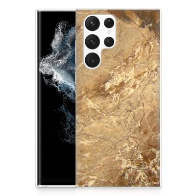 Samsung Galaxy S22 Ultra | TPU | Siliconen hoesje | Marmer Creme