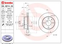 Remschijf BREMBO, Remschijftype: Binnen geventileerd, u.a. für Ford