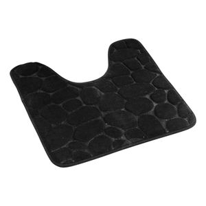 4goodz Pebbles Zachte Traagschuim Toiletmat - wc mat 50x45 cm - Zwart