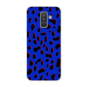 Blue Leopard: Samsung Galaxy A6 Plus (2018) Transparant Hoesje