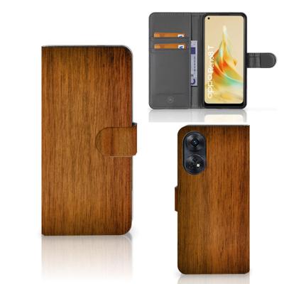OPPO Reno8 T 4G | Book Style Case | Donker Hout OPPO Reno8 T 4G | Book Style Case | Donker Hout