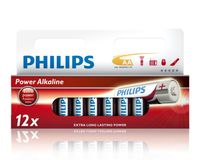 12x Philips AA batterijen power alkaline 1.5 V   -