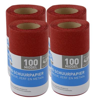 Schuurpapier - 4x Rol - P100 - 110mm x 4,5m - Middelgrof