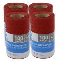 Schuurpapier - 4x Rol - P100 - 110mm x 4,5m - Middelgrof