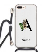 Charcoal Flora: iPhone 8 Plus Transparant Hoesje met koord