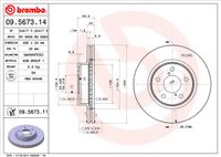 Remschijf BREMBO, Remschijftype: Binnen geventileerd, u.a. für Subaru