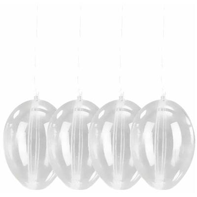 Paasversiering hangend ei van plastic - 4x - 10 cm - DIY paasei versieren - Pasen - Vulbaar