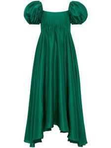 AZEEZA robe Rory mi-longue en soie - Vert