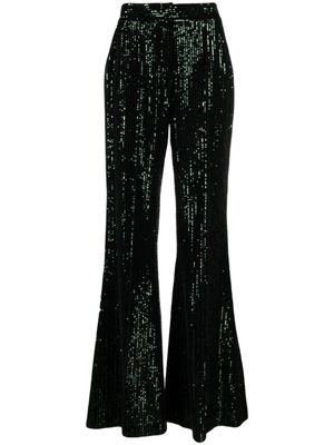 Elie Saab pantalon évasé à sequins - Vert