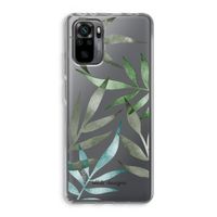 Tropical watercolor leaves: Xiaomi Redmi Note 10 Pro Transparant Hoesje