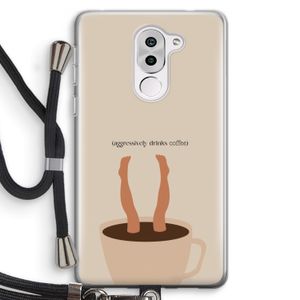Aggressively drinks coffee: Honor 6X Transparant Hoesje met koord
