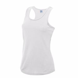 AWDis sport singlet voor dames - wit - mouwloos shirtje - polyester - lucht doorlatend