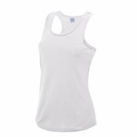 AWDis sport singlet voor dames - wit - mouwloos shirtje - polyester - lucht doorlatend - thumbnail