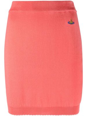 Vivienne Westwood jupe en maille à motif Orb - Rose